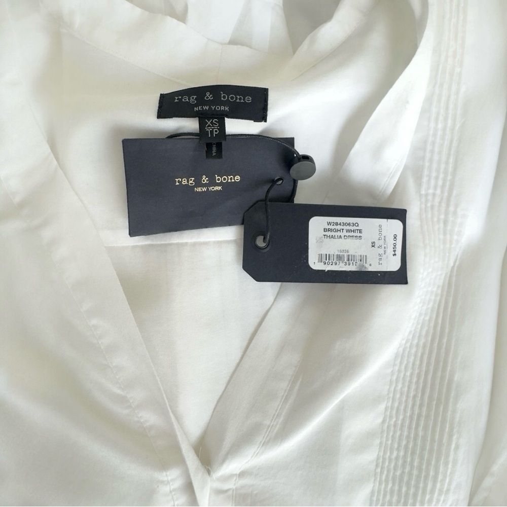 Rag & Bone Cotton ButtonDown Pintuck Pleated Tuxedo Tunic Long Sleeve Mini Dress - Picture 13 of 14